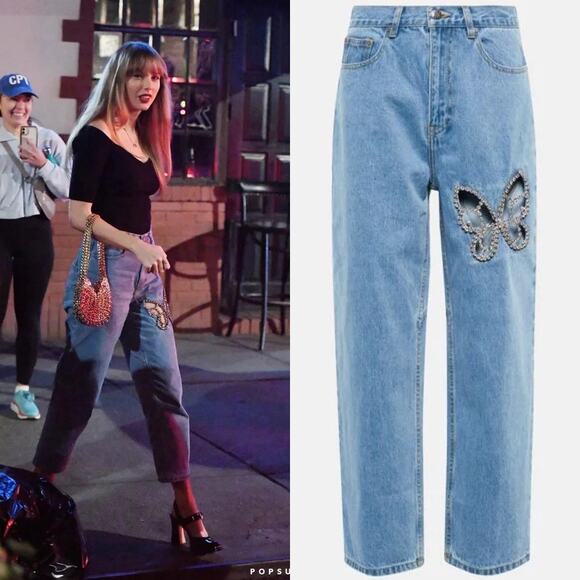 NWT Area Inspired Butterfly Cutout Taylor Swift Jeans Size 28 - Picture 1 of 9
